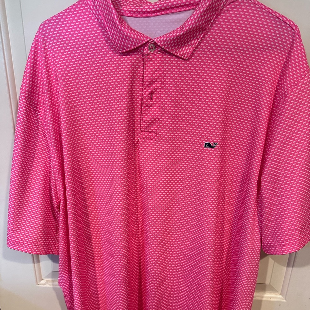 Vineyard Vines S/S Performance Polo Shirt - 2XL - Bright Pink